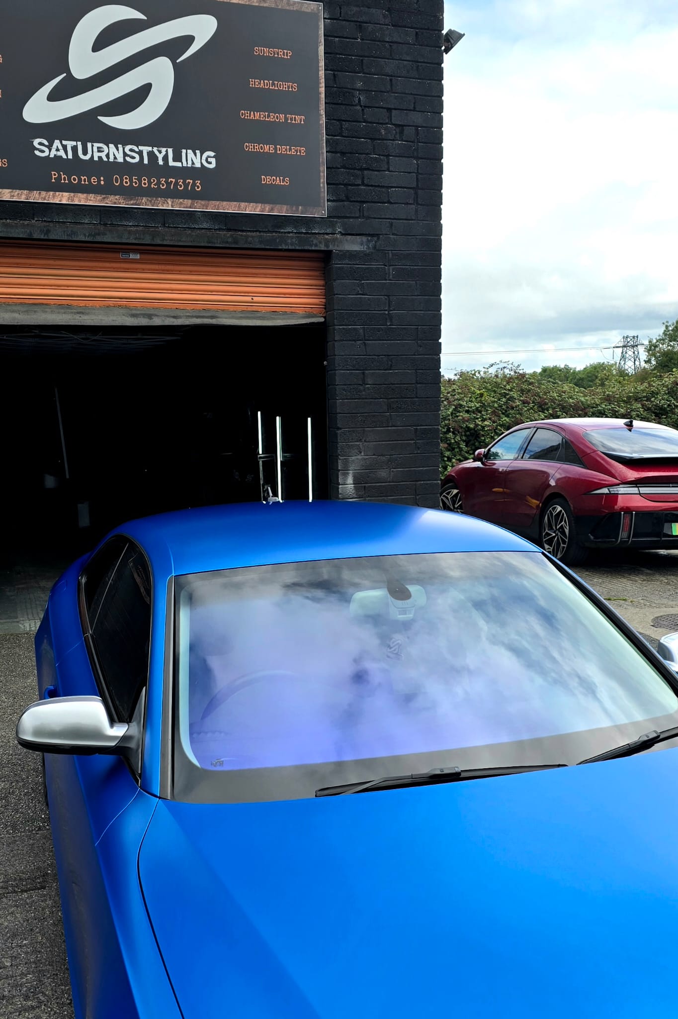 Audi S5 Blue Chameleon tint, windshield chameleon, blue chameleon, tinting, Saturnstyling